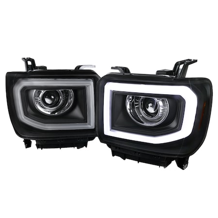 Spec-D Tuning 14-15 GMC Sierra Projector Headlights - Black 2LHP-SIE14JM-TM